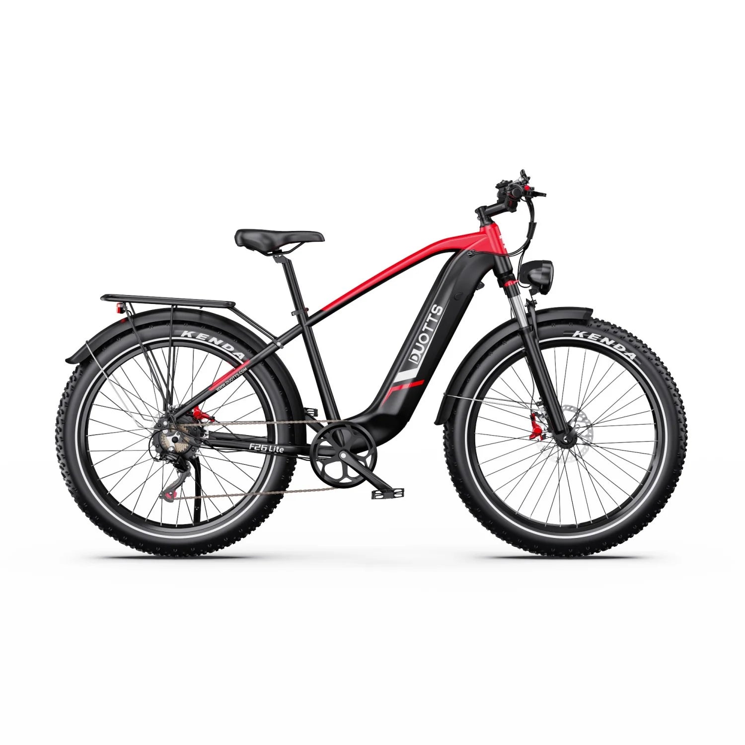 E-Bike Duotts F26 Lite - Motor 500W Batterie 48V18Ah 26 Zoll Reifen Hydraulische Bremsen - Schwarz Rot