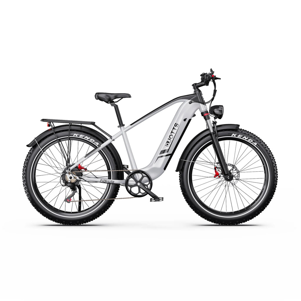 Duotts F26 Lite E-Bike - 500W Motor 48V18Ah Battery 26 Inch Tires Hydraulic Brakes - Silver White