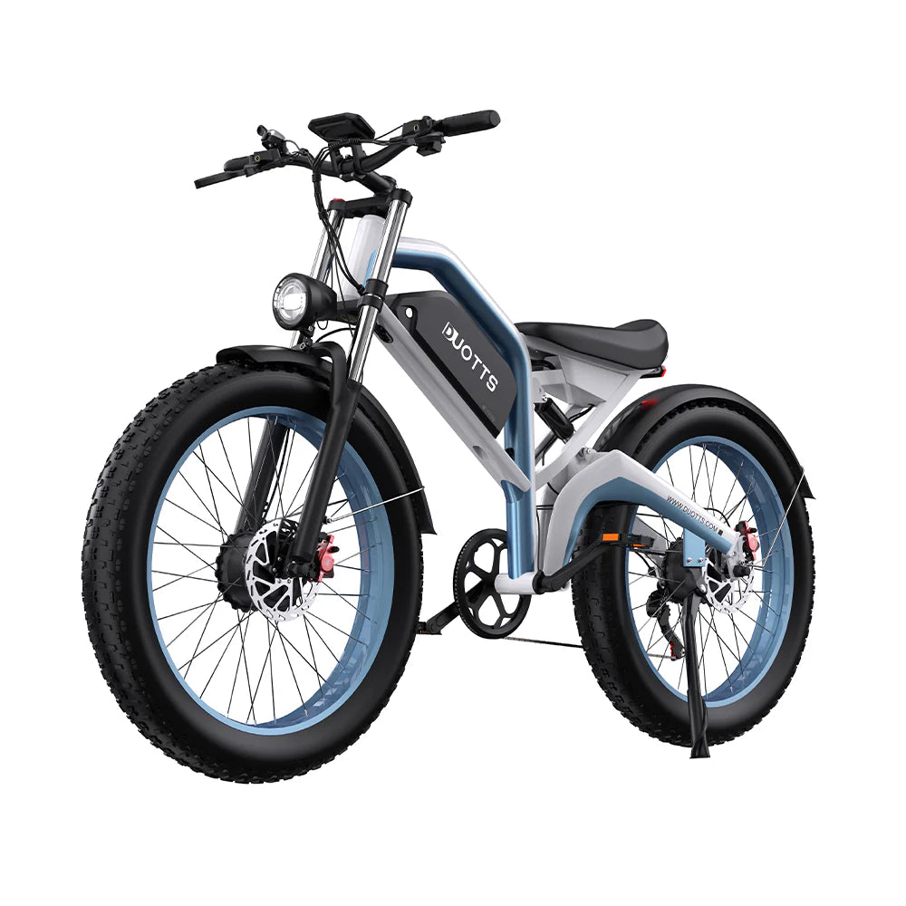 Duotts N26 E-Bike - Motor 750W*2 Batterie 48V20AH 26*4.0 Zoll Fett  Hydraulische Bremsen - Weiß Blau