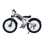 Duotts N26 E-Bike - Motor 750W*2 Battery 48V20AH 26*4.0 Inch Fat Hydraulic Brakes - White Blue