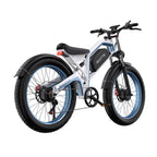 Duotts N26 E-Bike - Motor 750W*2 Battery 48V20AH 26*4.0 Inch Fat Hydraulic Brakes - White Blue
