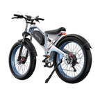 Duotts N26 E-Bike - Motor 750W*2 Battery 48V20AH 26*4.0 Inch Fat Hydraulic Brakes - White Blue