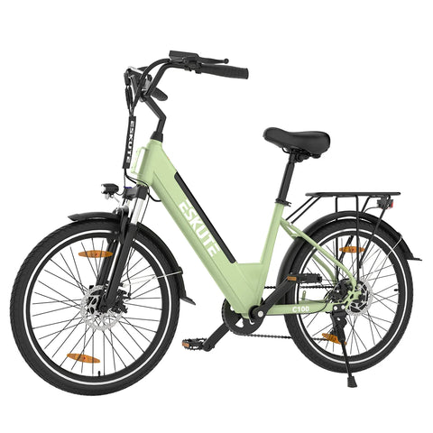 E-Bike ESKUTE C100 -  Motor 250W Motor 36V10.4AH Akku 26x1.75 Zoll Reifen Mechanische Scheibenbremsen - Grün