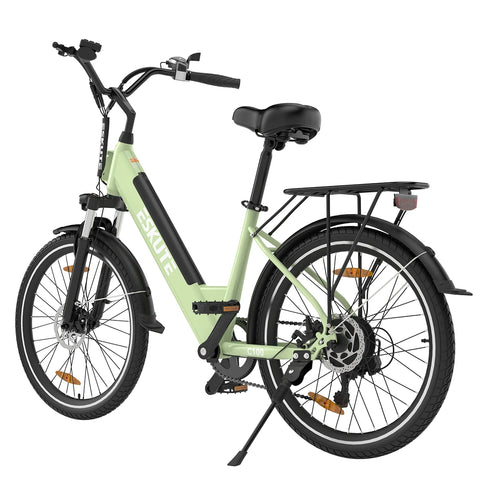 E-Bike ESKUTE C100 -  Motor 250W Motor 36V10.4AH Akku 26x1.75 Zoll Reifen Mechanische Scheibenbremsen - Grün