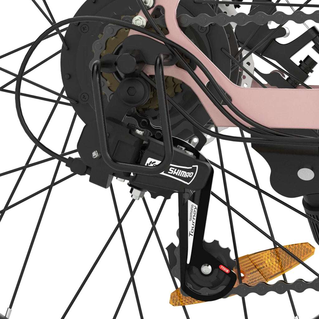 E-Bike ESKUTE C100 -  Motor 250W Motor 36V10.4AH Akku 26x1.75 Zoll Reifen Mechanische Scheibenbremsen - Rosa