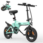 ESKUTE F100 E-Bike mit 14-Zoll-Reifen, 250-W-Motor, 36-V-9-Ah-Akku, mechanischen Scheibenbremsen – Blau