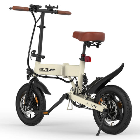 ESKUTE F200 E-Bike - 250W Motor 36V 7.8Ah Batterie 14 Zoll Reifen    Mit Mechanischer Scheibenbremse - Beige
