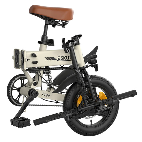 ESKUTE F200 E-Bike - 250W Motor 36V 7.8Ah Batterie 14 Zoll Reifen    Mit Mechanischer Scheibenbremse - Beige