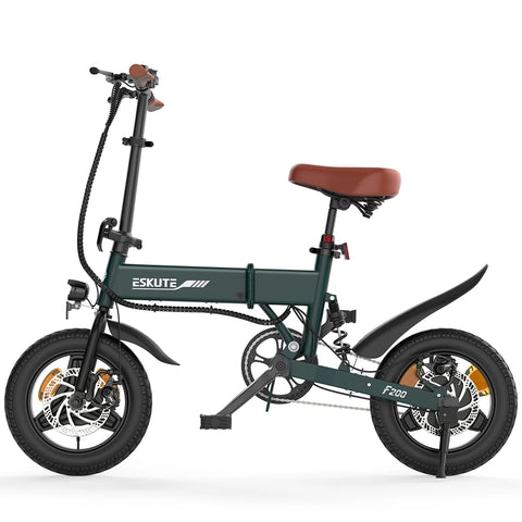 ESKUTE F200 E-Bike - 250W Motor 36V 7.8Ah Batterie 14 Zoll Reifen    Mit Mechanischer Scheibenbremse - Grün