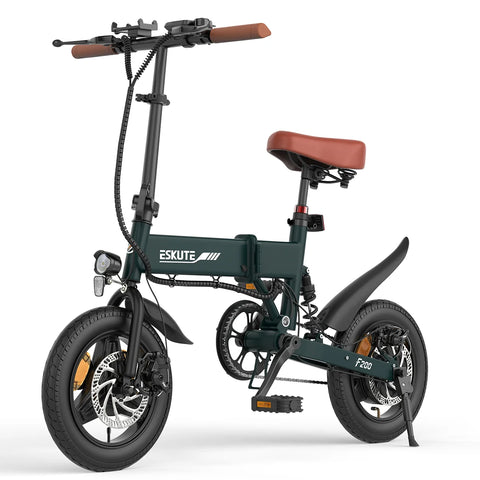 ESKUTE F200 E-Bike - 250W Motor 36V 7.8Ah Batterie 14 Zoll Reifen    Mit Mechanischer Scheibenbremse - Grün