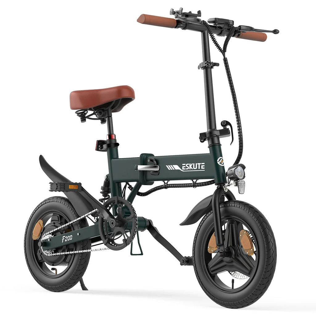 ESKUTE F200 E-Bike - 250W Motor 36V 7.8Ah Batterie 14 Zoll Reifen    Mit Mechanischer Scheibenbremse - Grün