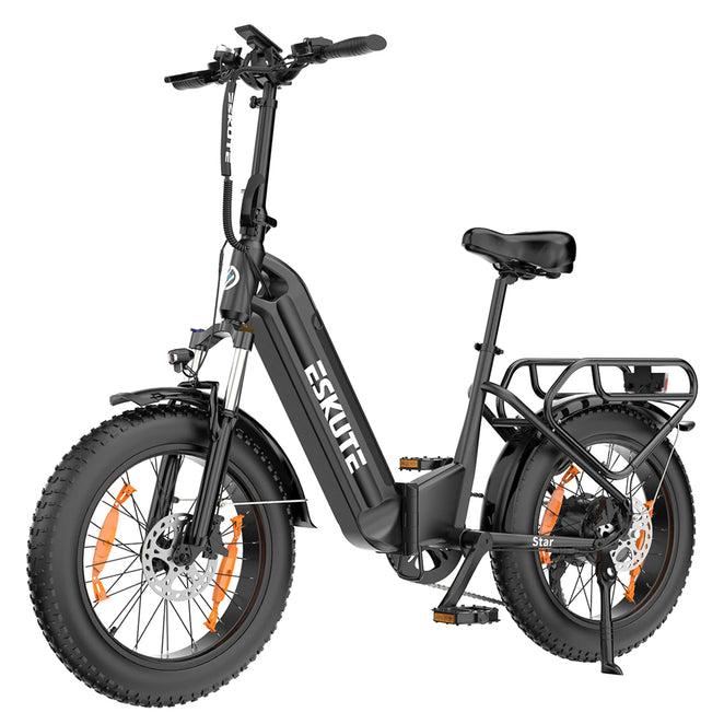 ESKUTE Star E-Bike - 250W Motor 36V25AH Batterie 20 Zoll Reifen Hydraulische Scheibenbremse - Schwarz