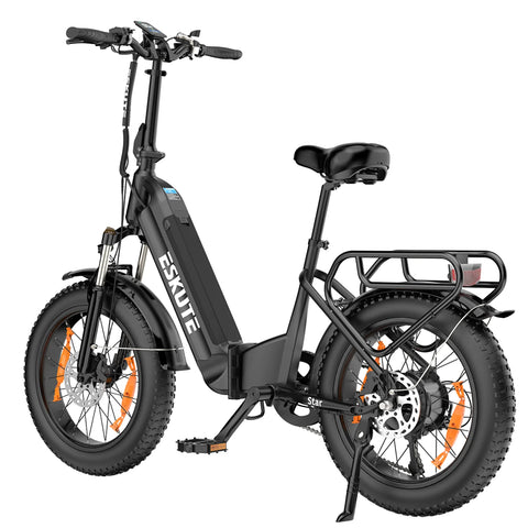 ESKUTE Star E-Bike - 250W Motor 36V25AH Batterie 20 Zoll Reifen Hydraulische Scheibenbremse - Schwarz