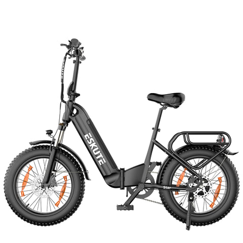 ESKUTE Star E-Bike - 250W Motor 36V25AH Batterie 20 Zoll Reifen Hydraulische Scheibenbremse - Schwarz