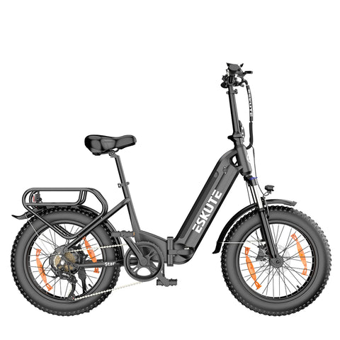 ESKUTE Star E-Bike - 250W Motor 36V25AH Batterie 20 Zoll Reifen Hydraulische Scheibenbremse - Schwarz