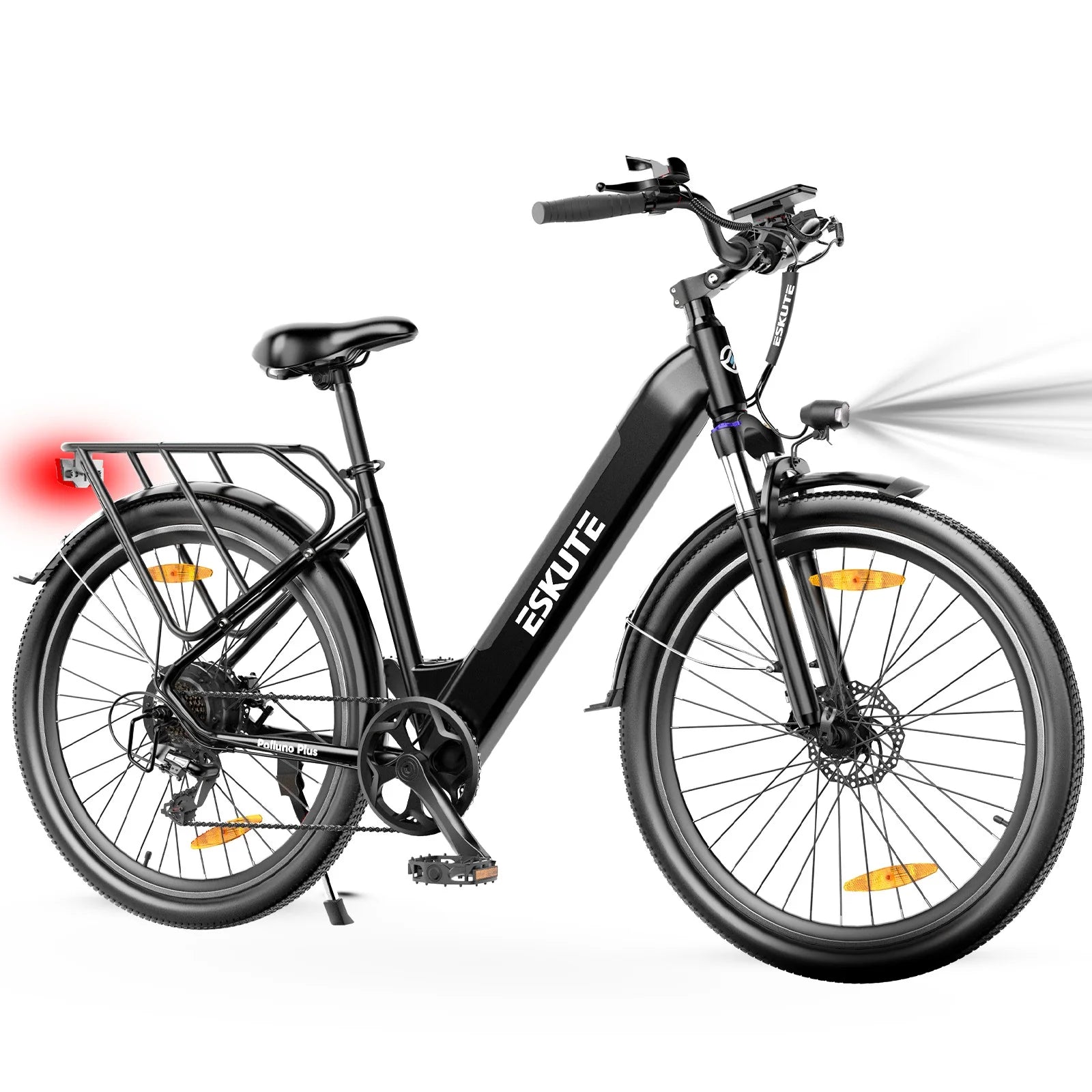 ESKUTE Polluno Plus 26INCH - 250W Motor 36V20AH Batterie 26 Zoll Reifen Mechanische Scheibenbremse - Schwarz
