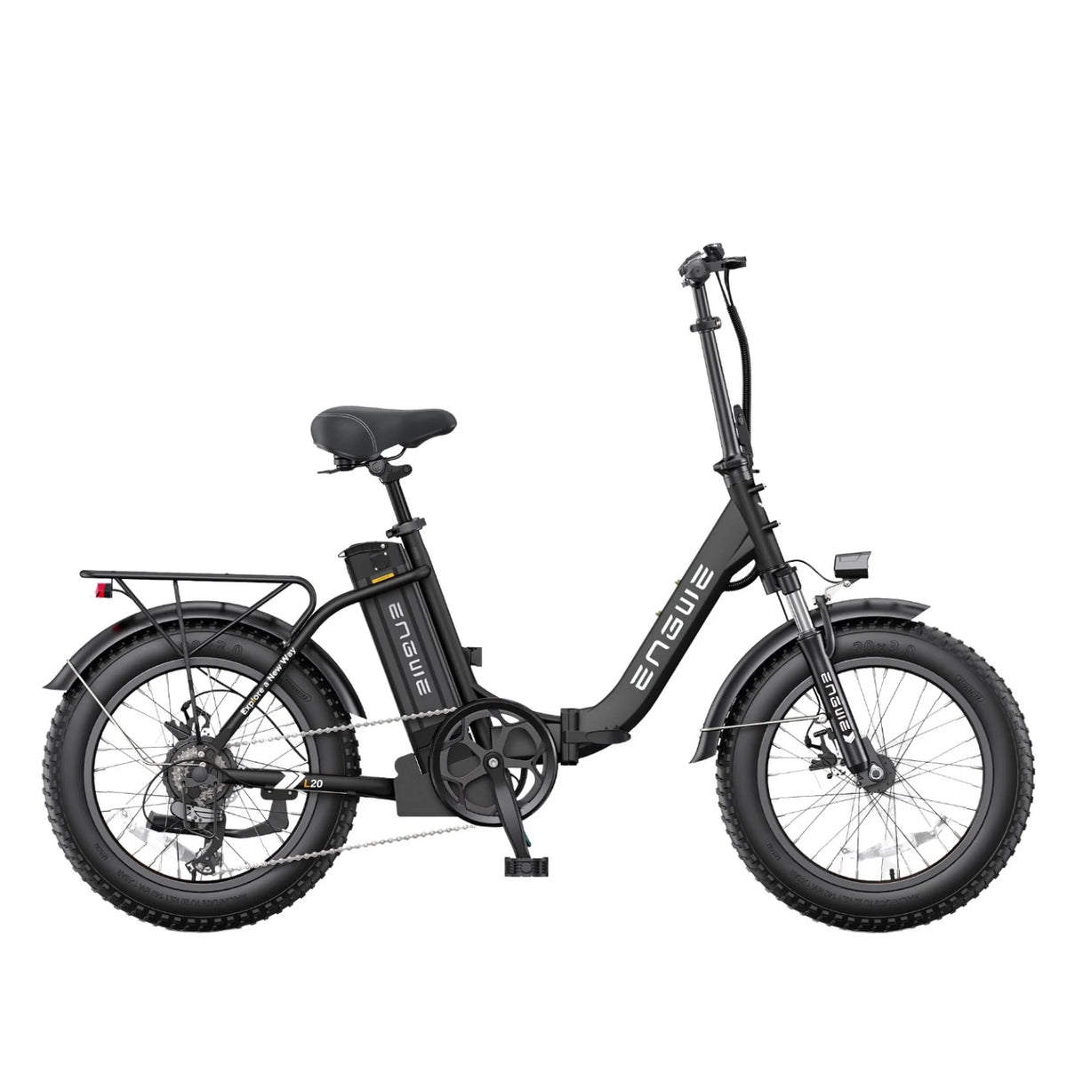 E-Bike ENGWE L20 2.0 - Motor 750W Akku 52V13AH 20 Zoll Räder  mechanische Scheibenbremse - Schwarz