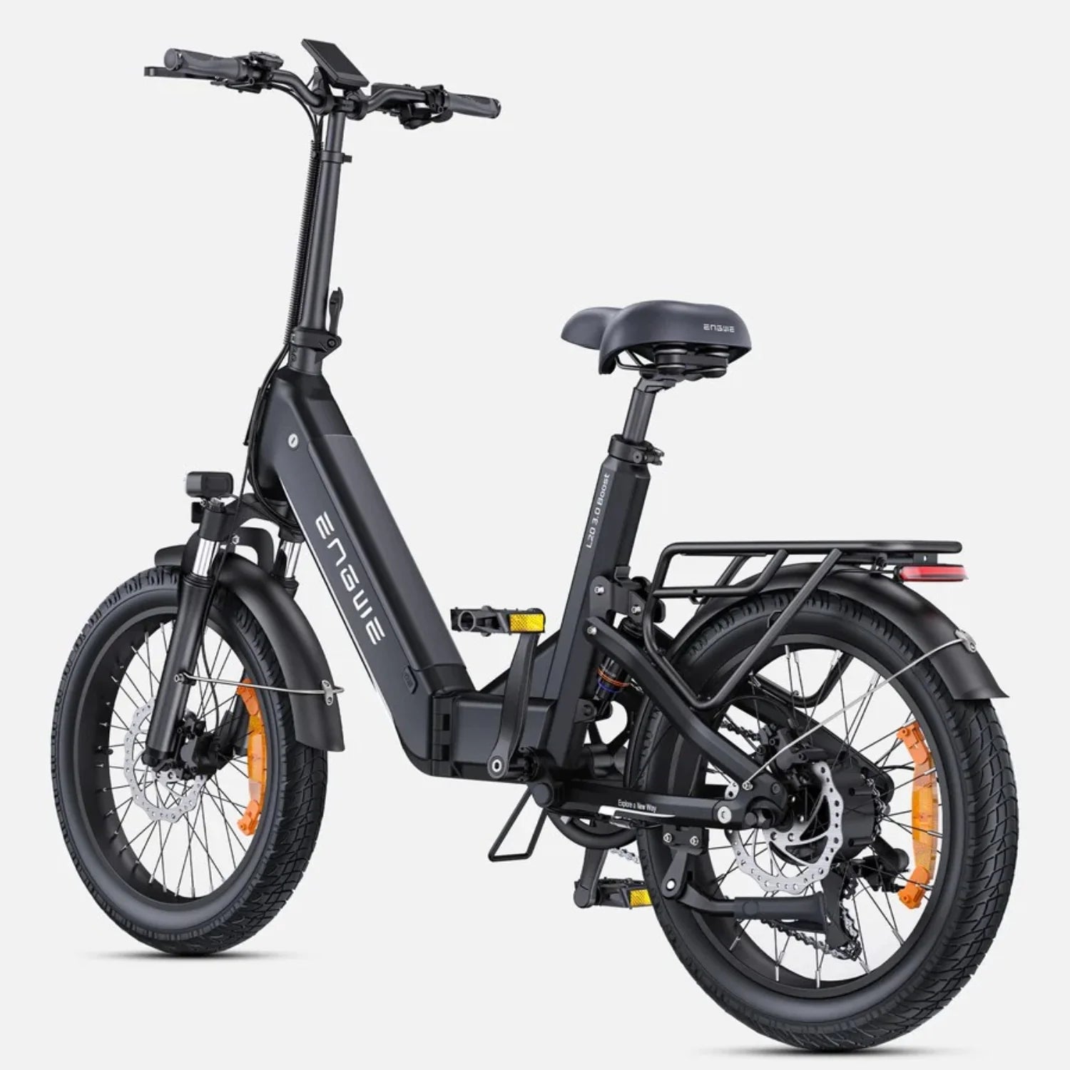 E-Bike ENGWE L20 3.0 BOOST - 250W Motor 48V13.5Ah Battery 20 Inch Wheels TÜV Certified Hydraulic Disc Brakes - Black
