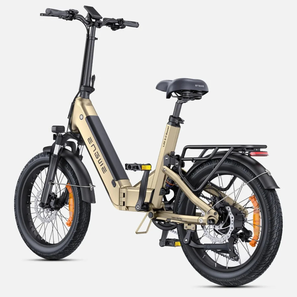 E-Bike ENGWE L20 3.0 BOOST - 250W Motor 48V13.5Ah Battery 20 Inch Wheels TUV Certified Hydraulic Disc Brakes - Gold