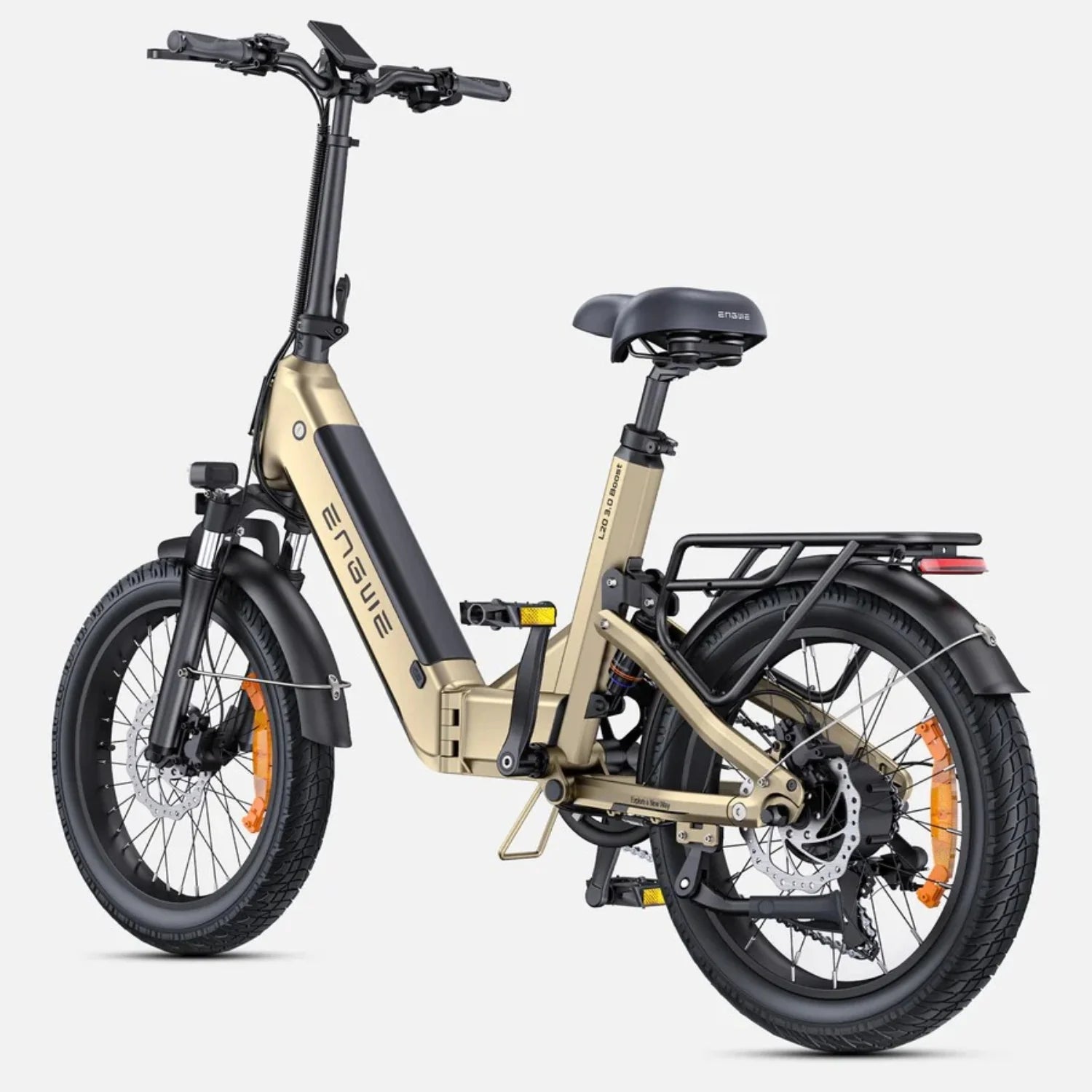 E-Bike ENGWE L20 3.0 BOOST - 250W Motor 48V13.5Ah Battery 20 Inch Wheels TUV Certified Hydraulic Disc Brakes - Gold