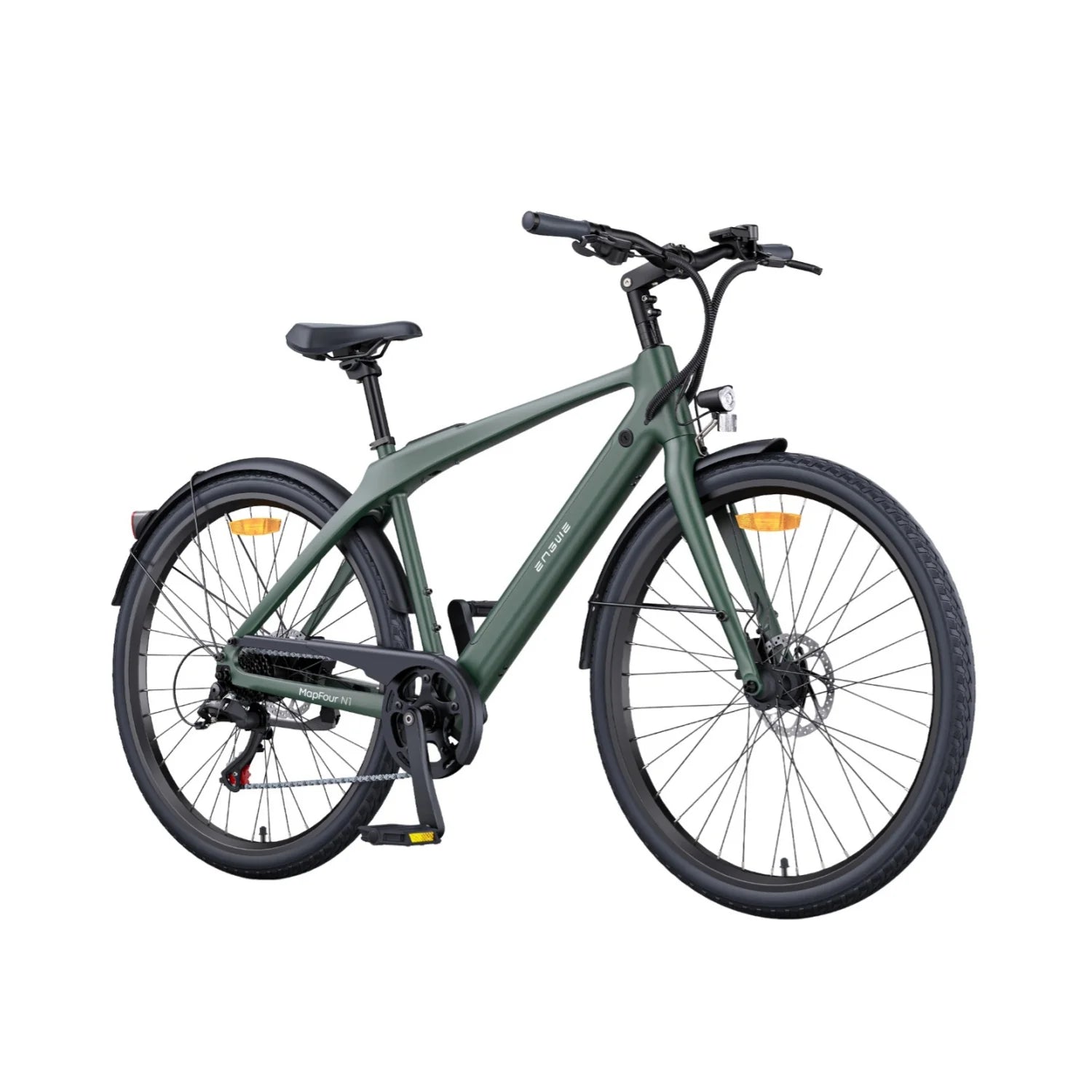 Vélo électrique ENGWE N1 AIR avec moteur 250 W, batterie 36 V 10 Ah, roues de 27,5 pouces et freins hydrauliques – Vert