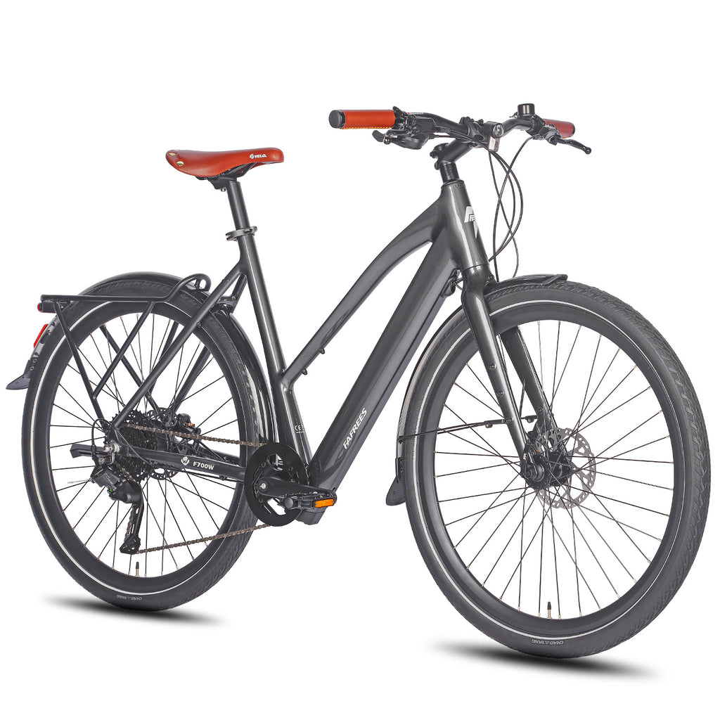 FAFREES F700W City E-Bike - Motor 250W Akku 36V10AH mit Alurahmen hydraulische Bremsen - Schwarz