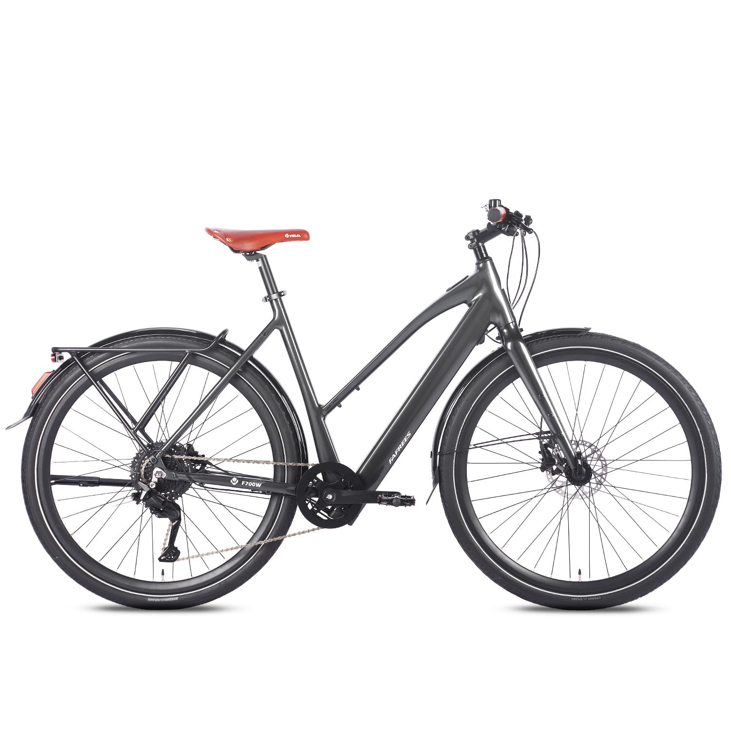 FAFREES F700W City E-Bike - Motor 250W Akku 36V10AH mit Alurahmen hydraulische Bremsen - Schwarz