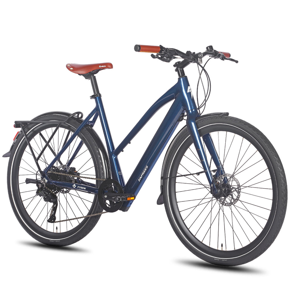 FAFREES F700W City E-Bike - Motor 250W Akku 36V10AH mit Alurahmen hydraulische Bremsen - Blau