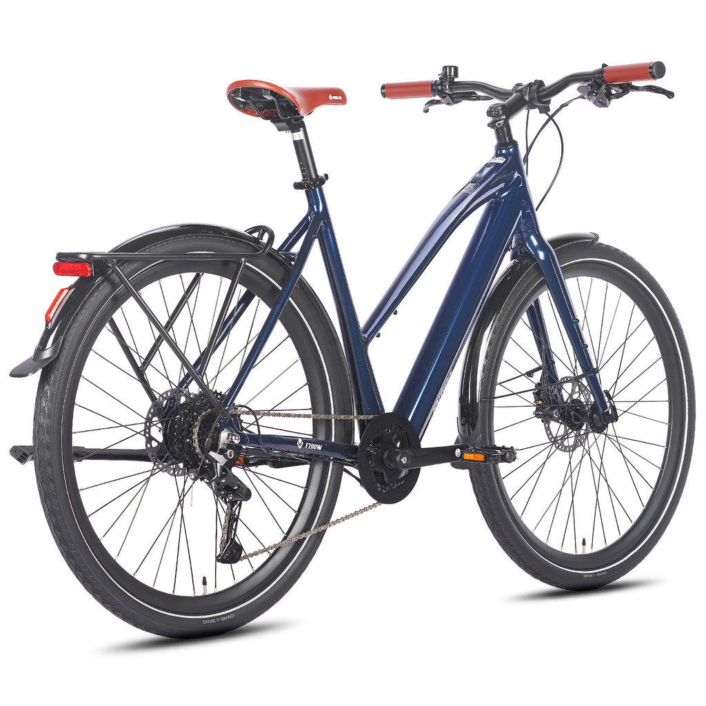 FAFREES F700W City E-Bike - Motor 250W Akku 36V10AH mit Alurahmen hydraulische Bremsen - Blau
