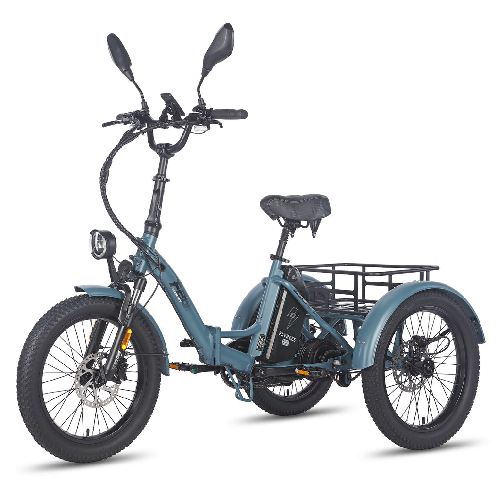 FAFREES F20 Mate E-Lastenrad - Motor 500W Akku 48V21AH 20-Zoll-Rädern Hydraulische Bremsen - Graublau