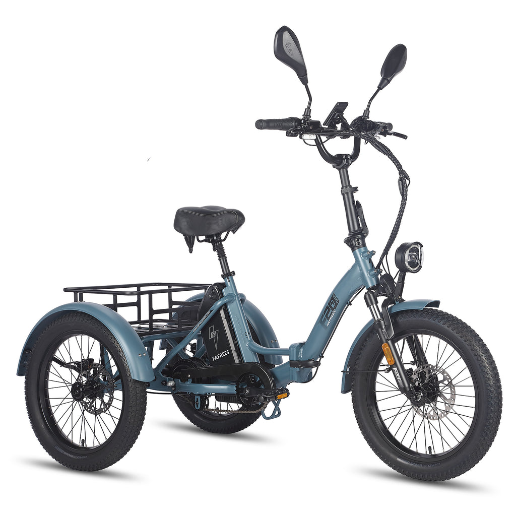 FAFREES F20 Mate E-Lastenrad - Motor 500W Akku 48V21AH 20-Zoll-Rädern Hydraulische Bremsen - Graublau