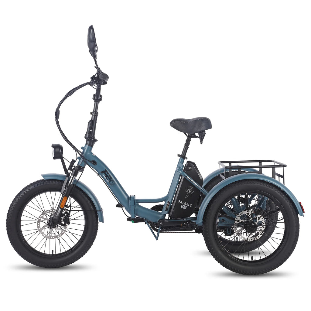 FAFREES F20 Mate Vélo cargo électrique - Moteur 500W Batterie 48V21AH Roues 20 pouces Freins hydrauliques - Bleu-gris