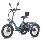 FAFREES F20 Mate E-Lastenrad - Motor 500W Akku 48V23.45AH 20-Zoll-Rädern Hydraulikbremse Sattel mit Rückenlehne - Graublau