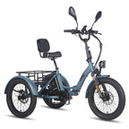 FAFREES F20 Mate E-Lastenrad - Motor 500W Akku 48V23.45AH 20-Zoll-Rädern Hydraulikbremse Sattel mit Rückenlehne - Graublau
