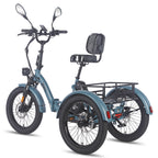 FAFREES F20 Mate E-Lastenrad - Motor 500W Akku 48V23.45AH 20-Zoll-Rädern Hydraulikbremse Sattel mit Rückenlehne - Graublau