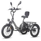 FAFREES F20 Mate E-Lastenrad - Motor 500W Akku 48V23.45AH 20-Zoll-Rädern Hydraulikbremse Sattel mit Rückenlehne - Grau