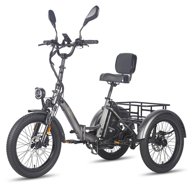 FAFREES F20 Mate E-Lastenrad - Motor 500W Akku 48V23.45AH 20-Zoll-Rädern Hydraulikbremse Sattel mit Rückenlehne - Grau