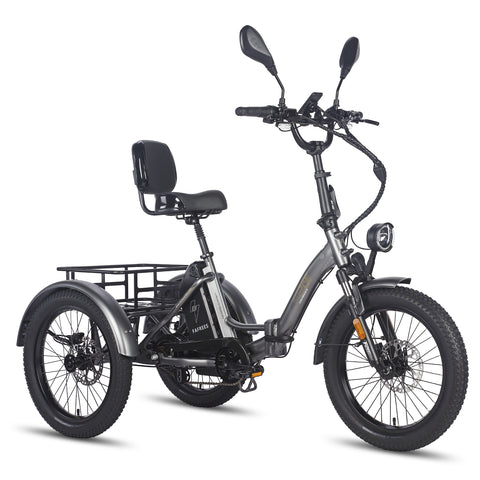 FAFREES F20 Mate E-Lastenrad - Motor 500W Akku 48V23.45AH 20-Zoll-Rädern Hydraulikbremse Sattel mit Rückenlehne - Grau