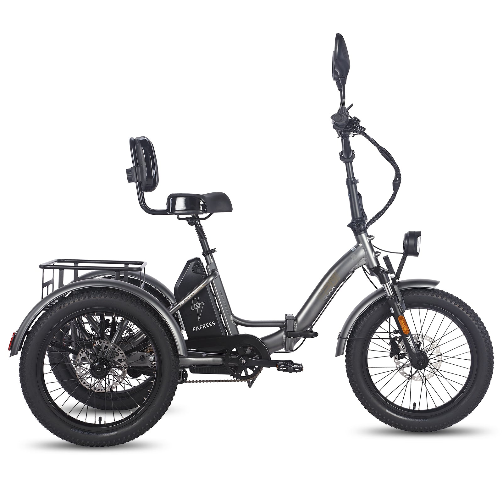 FAFREES F20 Mate E-Lastenrad - Motor 500W Akku 48V23.45AH 20-Zoll-Rädern Hydraulikbremse Sattel mit Rückenlehne - Grau