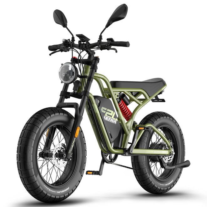 FAFREES F20 Ultra Upgrade E-Bike - Motorleistung 750W Akku 48V25AH 20-Zoll-Räder Mechanische Scheibenbremsen - Militärgrün