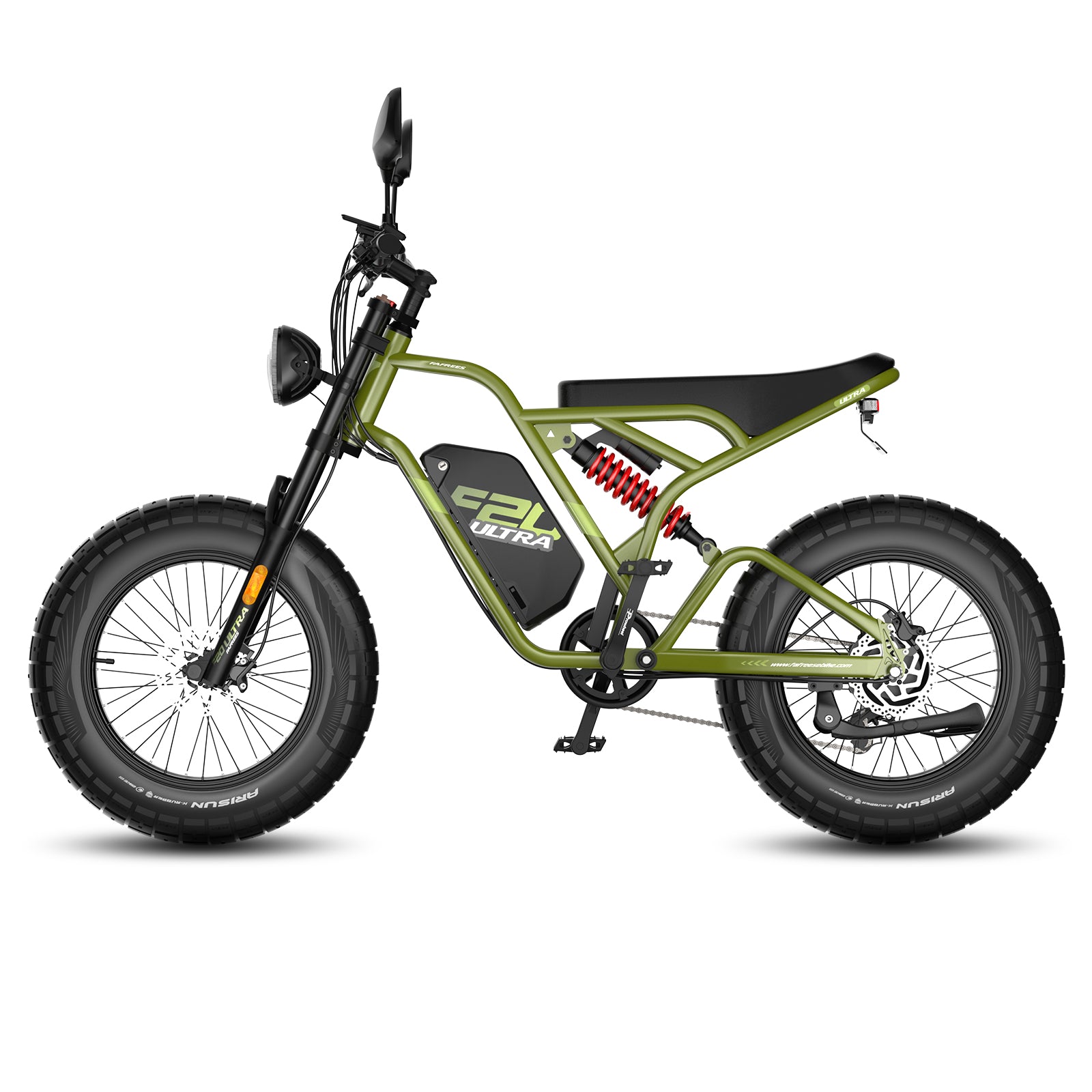 FAFREES F20 Ultra Vélo électrique - Moteur 750W Batterie 48V25AH Roues 20 pouces Freins à disque hydrauliques - Vert militaire