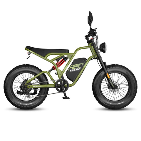 FAFREES F20 Ultra Upgrade E-Bike - Motorleistung 750W Akku 48V25AH 20-Zoll-Räder Mechanische Scheibenbremsen - Militärgrün