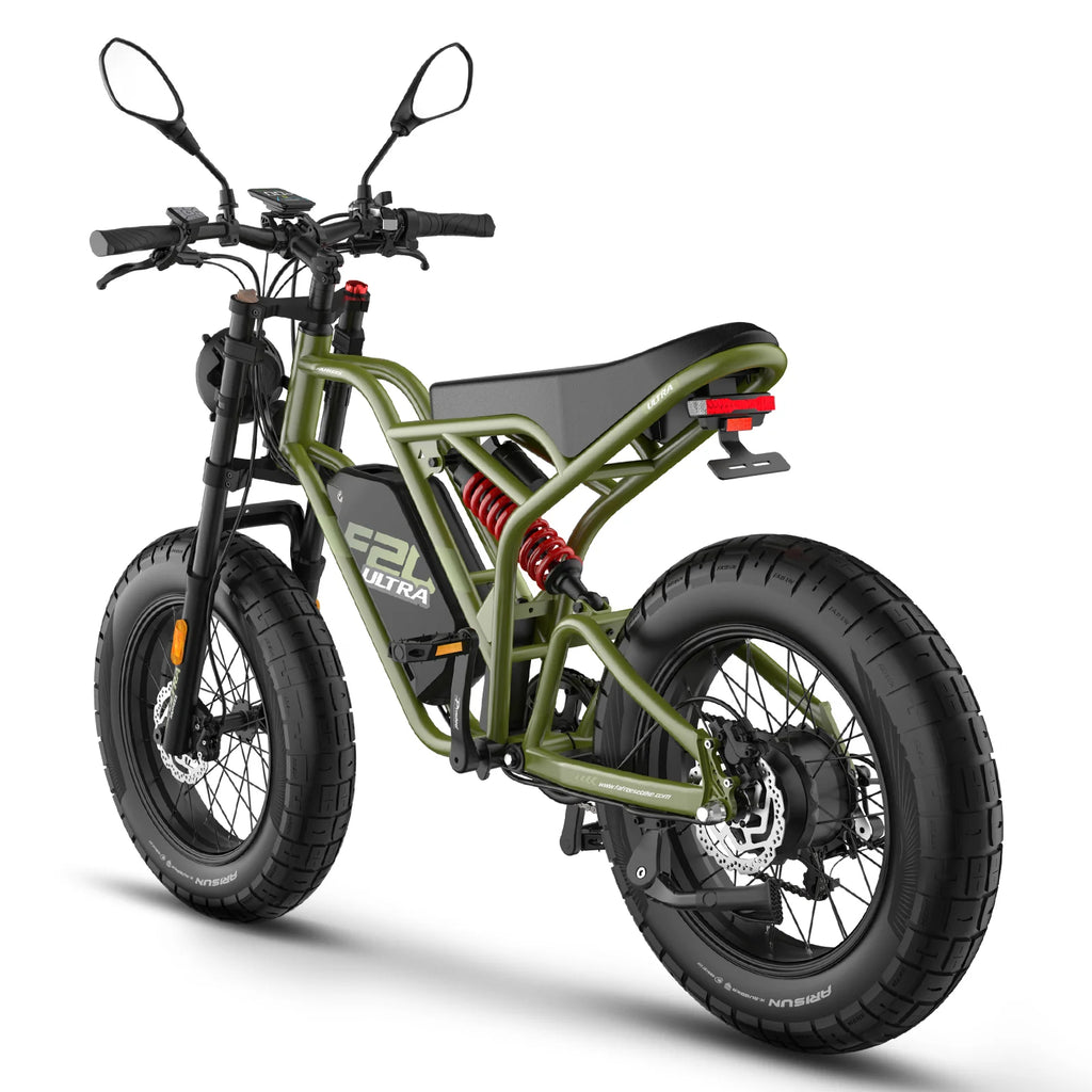 FAFREES F20 Ultra Upgrade E-Bike - Motorleistung 750W Akku 48V25AH 20-Zoll-Räder Mechanische Scheibenbremsen - Militärgrün