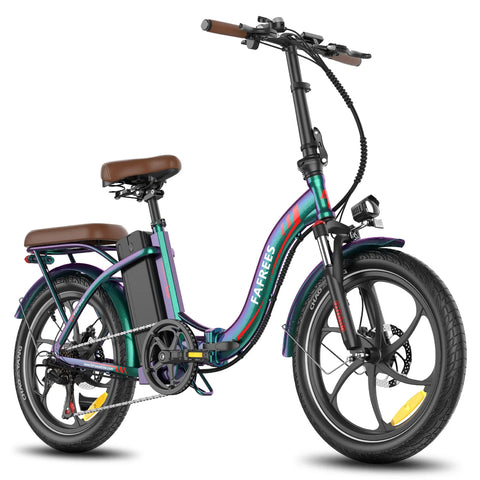 E-Bike FAFREES F20+ Pro - Motor 250W Akku 36V22.5Ah 20 Zoll Räder Mechanische Scheibenbremse - Blau Grün