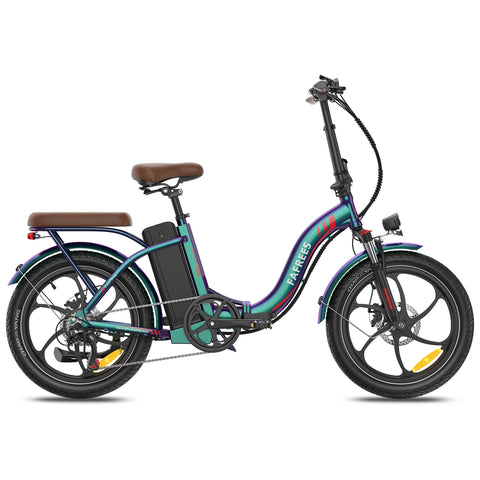 E-Bike FAFREES F20+ Pro - Motor 250W Akku 36V22.5Ah 20 Zoll Räder Mechanische Scheibenbremse - Blau Grün