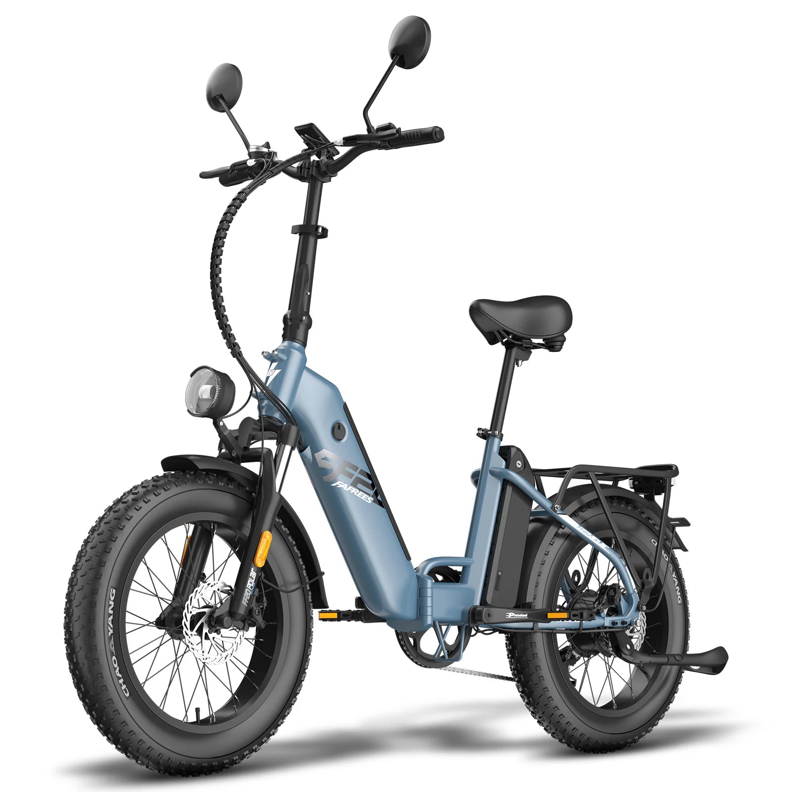 FAFREES FF20 Polar E-Bike - 500W Motor 48V13.4AH*2 Batteries 20 Inch Wheels Mechanical Brakes - Grey Blue