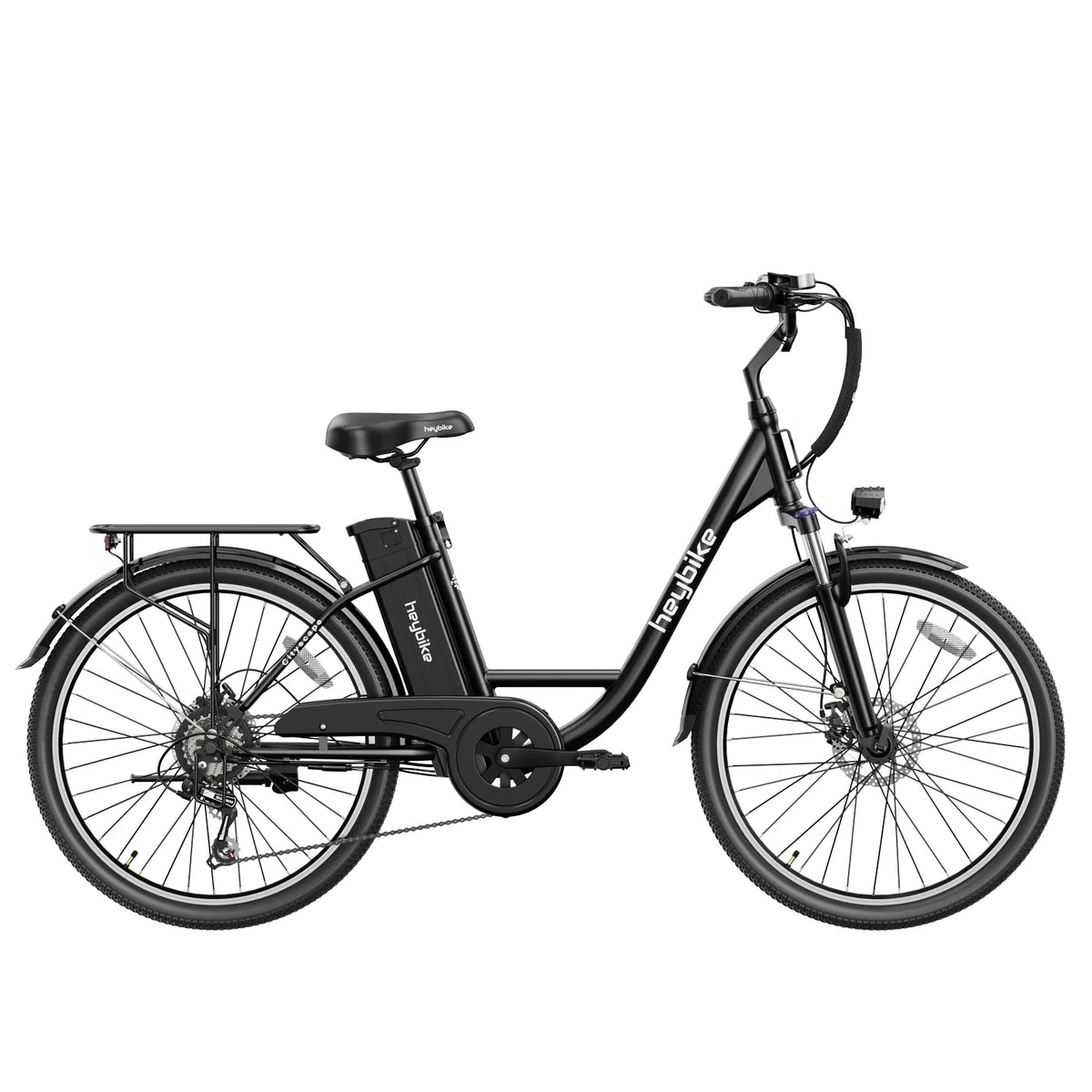 E-Bike Heybike Cityscape - 250W Akku 36V10Ah 26 Zoll Reifen Mechanische Scheibenbremse - Schwarz