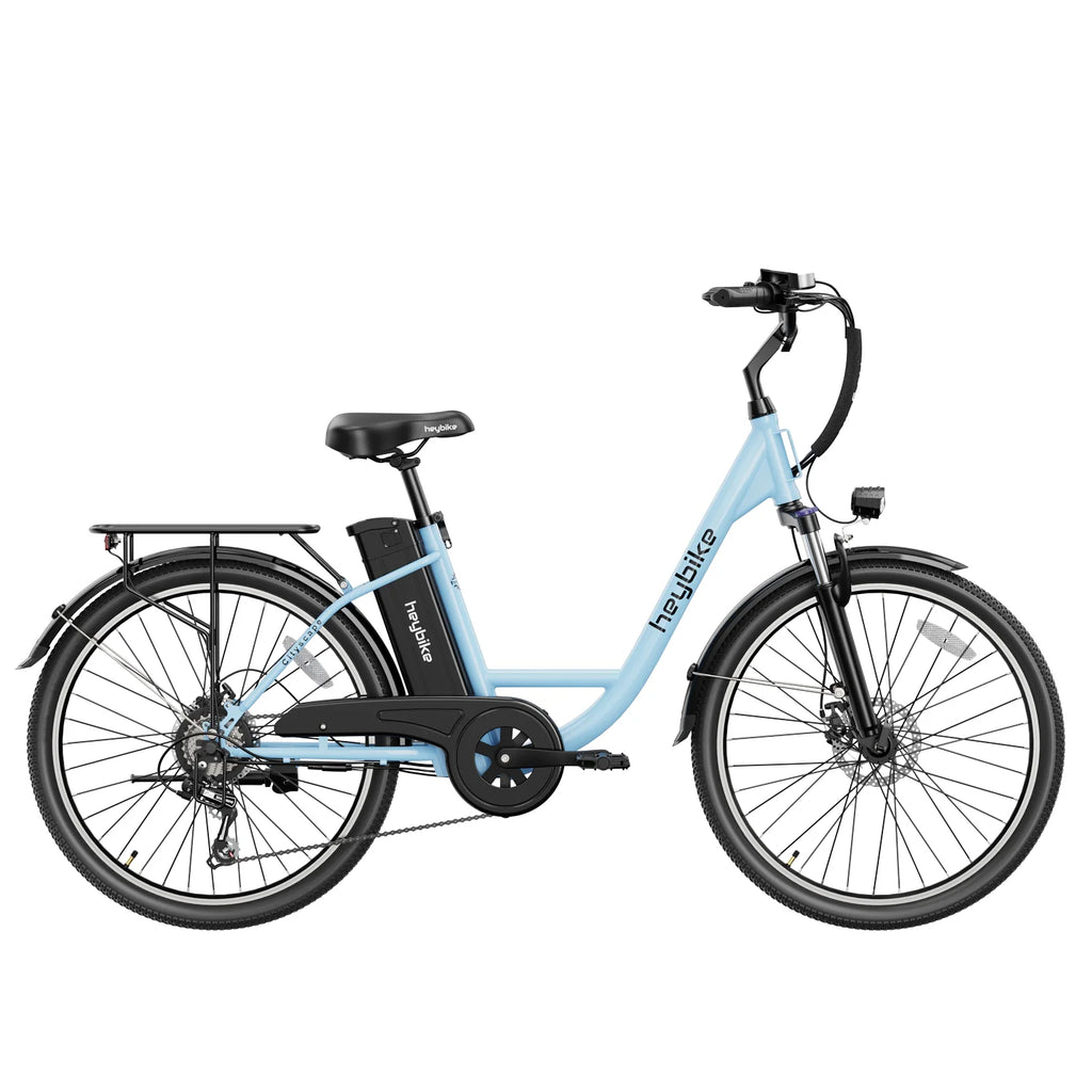 Vélo électrique Heybike Cityscape - Batterie 250W 36V10Ah Pneus 26 pouces Frein à disque mécanique - Bleu