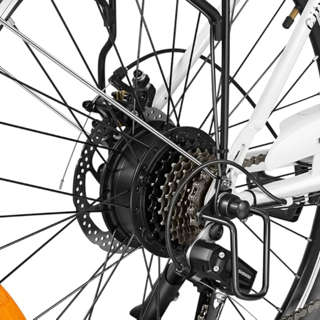 Vélo électrique Heybike Cityscape - Batterie 250 W 36 V 10 Ah Pneus 26 pouces Freins à disque mécaniques - Rose