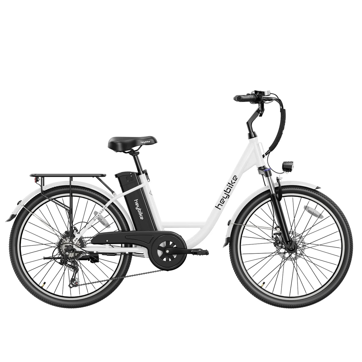 E-Bike Heybike Cityscape - 250W Akku 36V10Ah 26 Zoll Reifen Mechanische Scheibenbremse - weiße